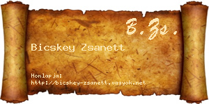 Bicskey Zsanett névjegykártya